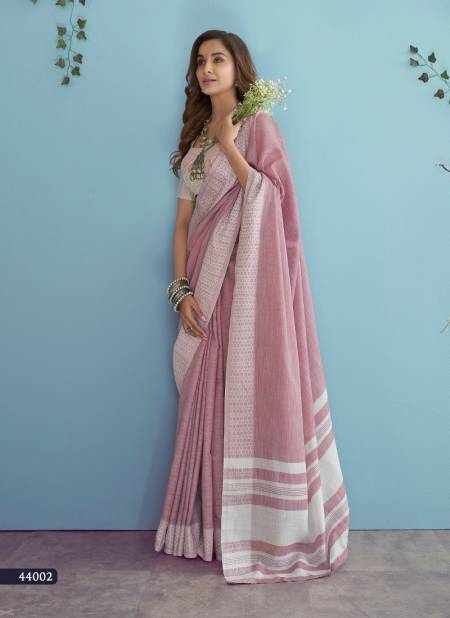 Pink Colour Aarzoo Lakhanwavi Silk Rajyog New Latest Soft Linen Saree Collection 44002